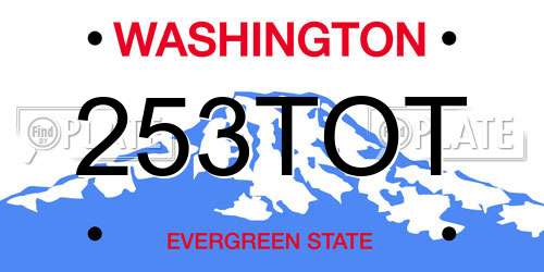 253TOT Washington License Plate