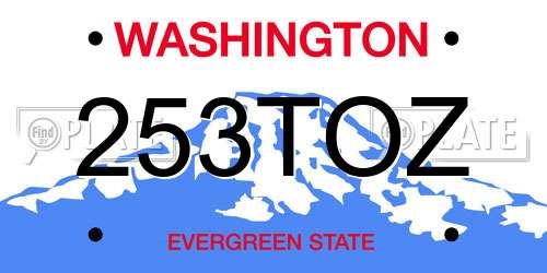 253TOZ Washington License Plate