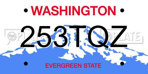 253TQZ Washington License Plate