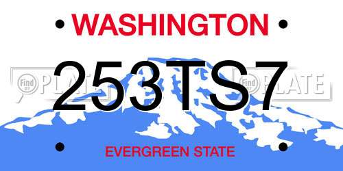 253TS7 Washington License Plate