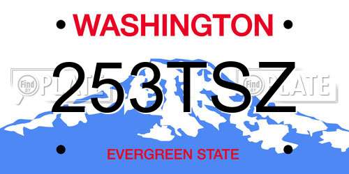 253TSZ Washington License Plate