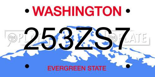253ZS7 Washington License Plate