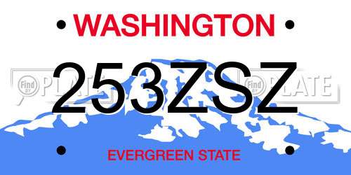 253ZSZ Washington License Plate