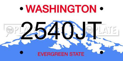 2540JT Washington License Plate