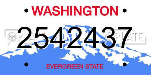 2542437 Washington License Plate