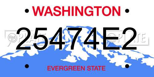 25474E2 Washington License Plate