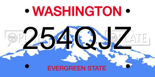 254QJZ Washington License Plate