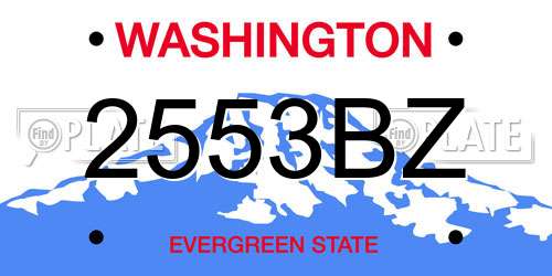 2553BZ Washington License Plate