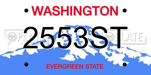 2553ST Washington License Plate