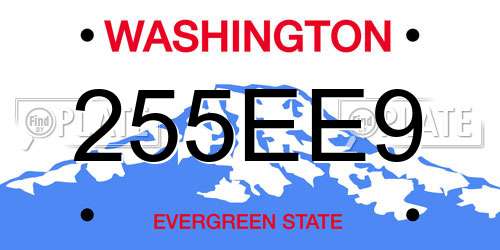255EE9 Washington License Plate