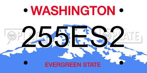 255ES2 Washington License Plate