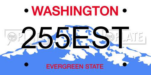 255EST Washington License Plate