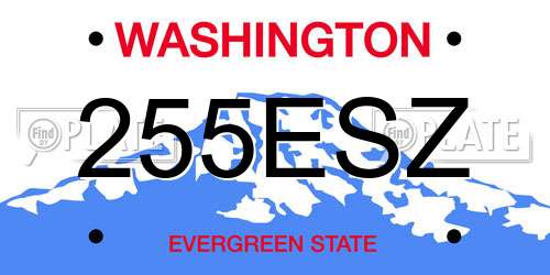 255ESZ Washington License Plate