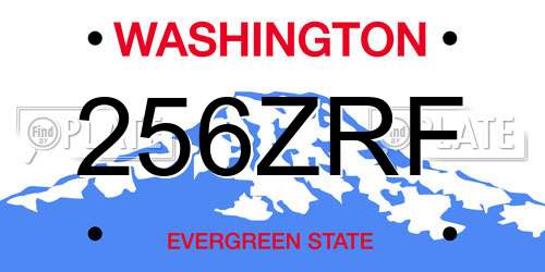 256ZRF Washington License Plate