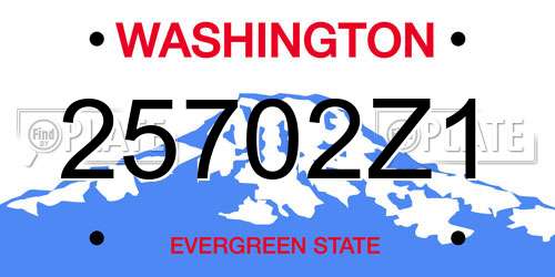 25702Z1 Washington License Plate