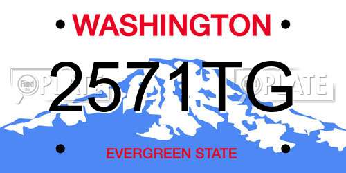 2571TG Washington License Plate