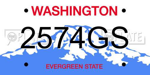 2574GS Washington License Plate