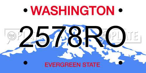 2578RO Washington License Plate