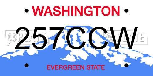 257CCW Washington License Plate