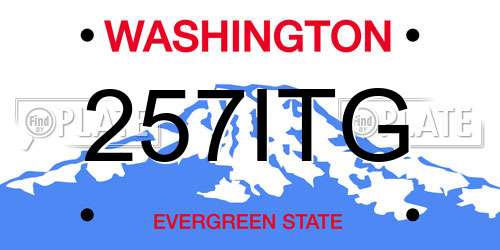 257ITG Washington License Plate
