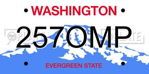 257OMP Washington License Plate