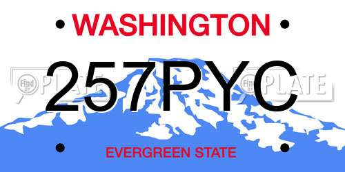 257PYC Washington License Plate