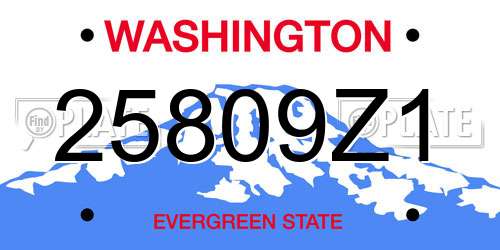 25809Z1 Washington License Plate