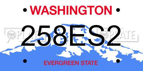 258ES2 Washington License Plate