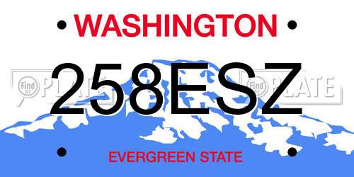 258ESZ Washington License Plate