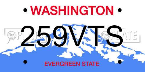 259VTS Washington License Plate