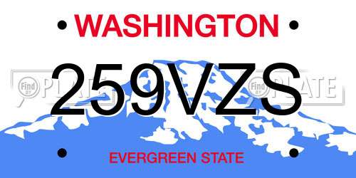 259VZS Washington License Plate