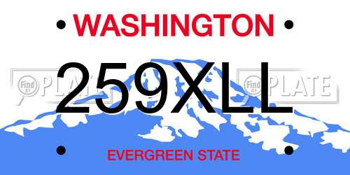 259XLL Washington License Plate