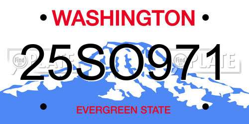 25SO971 Washington License Plate