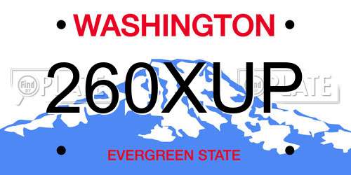 260XUP Washington License Plate