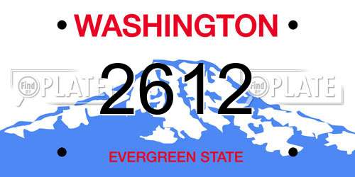 2612 Washington License Plate