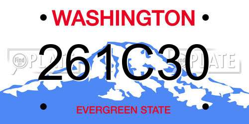 261C30 Washington License Plate