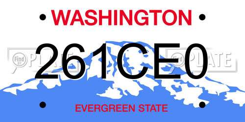 261CE0 Washington License Plate