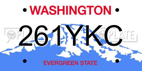 261YKC Washington License Plate