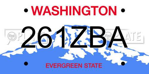 261ZBA Washington License Plate