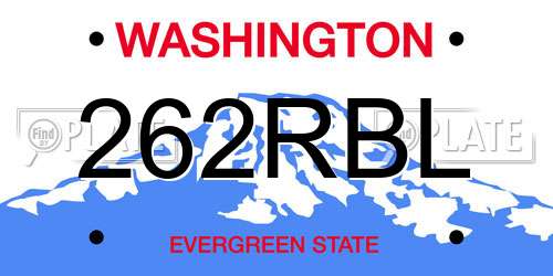 262RBL Washington License Plate