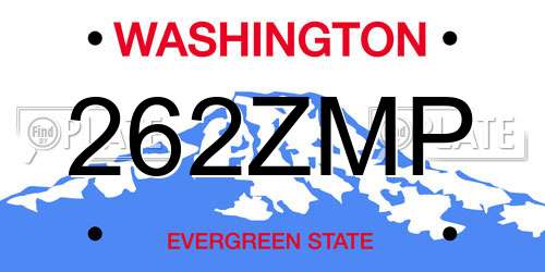 262ZMP Washington License Plate
