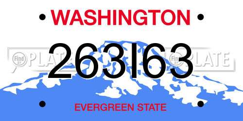 263I63 Washington License Plate