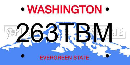 263TBM Washington License Plate