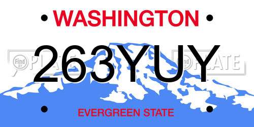 263YUY Washington License Plate