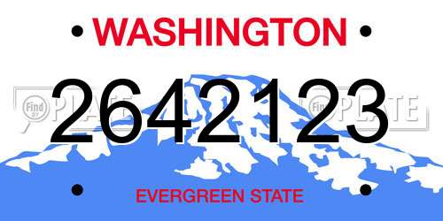 2642123 Washington License Plate