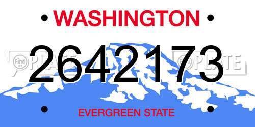 2642173 Washington License Plate