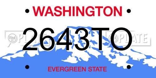 2643TO Washington License Plate