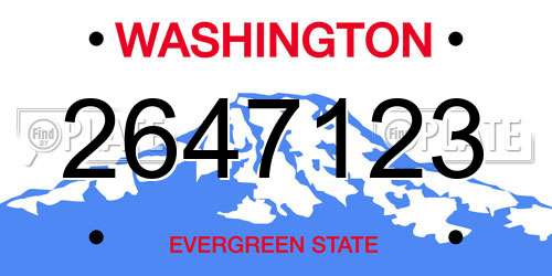 2647123 Washington License Plate