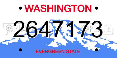 2647173 Washington License Plate