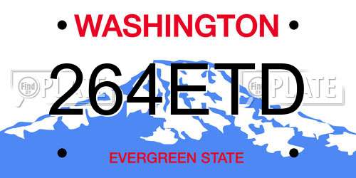 264ETD Washington License Plate